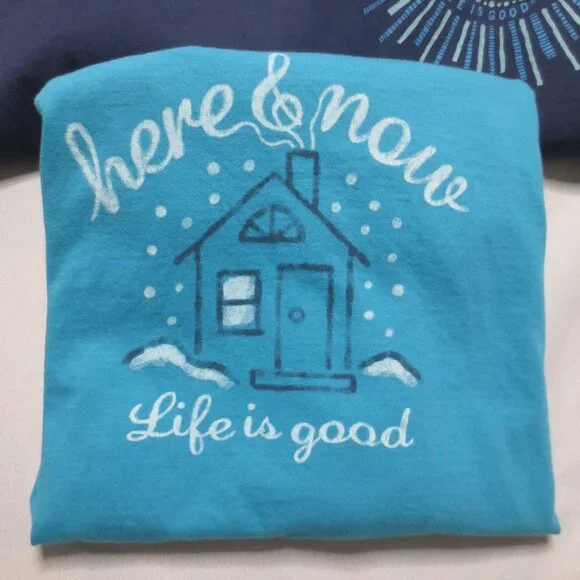 Life Is Good Women's Long Sleeve Tees - Navy and Blue - Picture 2 of 11